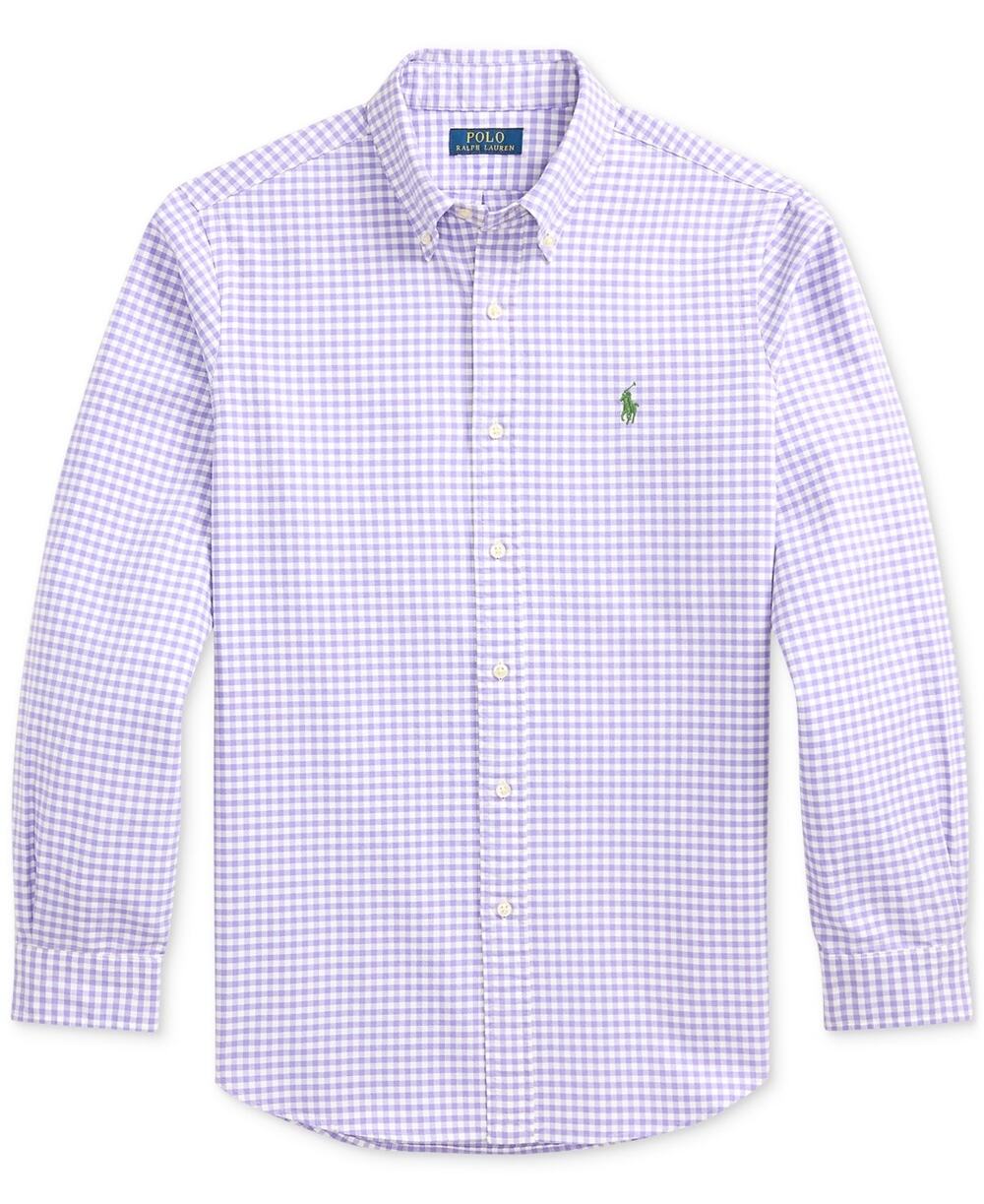 Polo Ralph Lauren Classic Fit Gingham Oxford Cotton Shirt Lavender/Cream Small